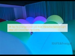 4ft Tap-To-Change-Color LED RGB Interactive Balloon Light: Đàn cầu đám đông LED lý tưởng cho các sự kiện