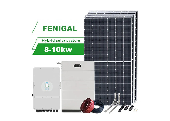 Hệ thống năng lượng mặt trời 8KW 10KW kết hợp hoàn chỉnh với bộ biến tần tấm PV và pin lithium