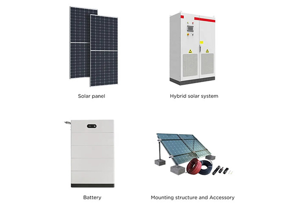 Mono tấm pin mặt trời Inverter và pin lưu trữ năng lượng cho nhà hoàn chỉnh 120KW 150KW