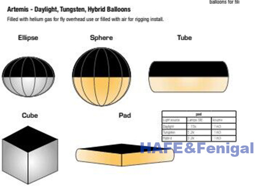 Ellipse 1.8kw Helium Ánh sáng có thể tắt được đầy không khí LED CRMX Control Film Movie Sets Balloon Light