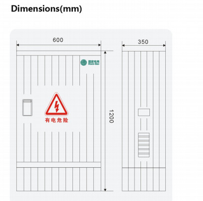 IP 65 Kháng ăn mòn Hộp vỏ sợi thủy tinh 1200x600x350mm